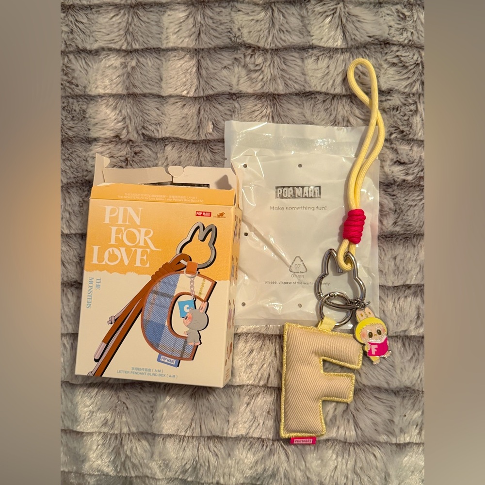 Pop Mart THE MONSTERS Pin for Love Series- Letter F, open box